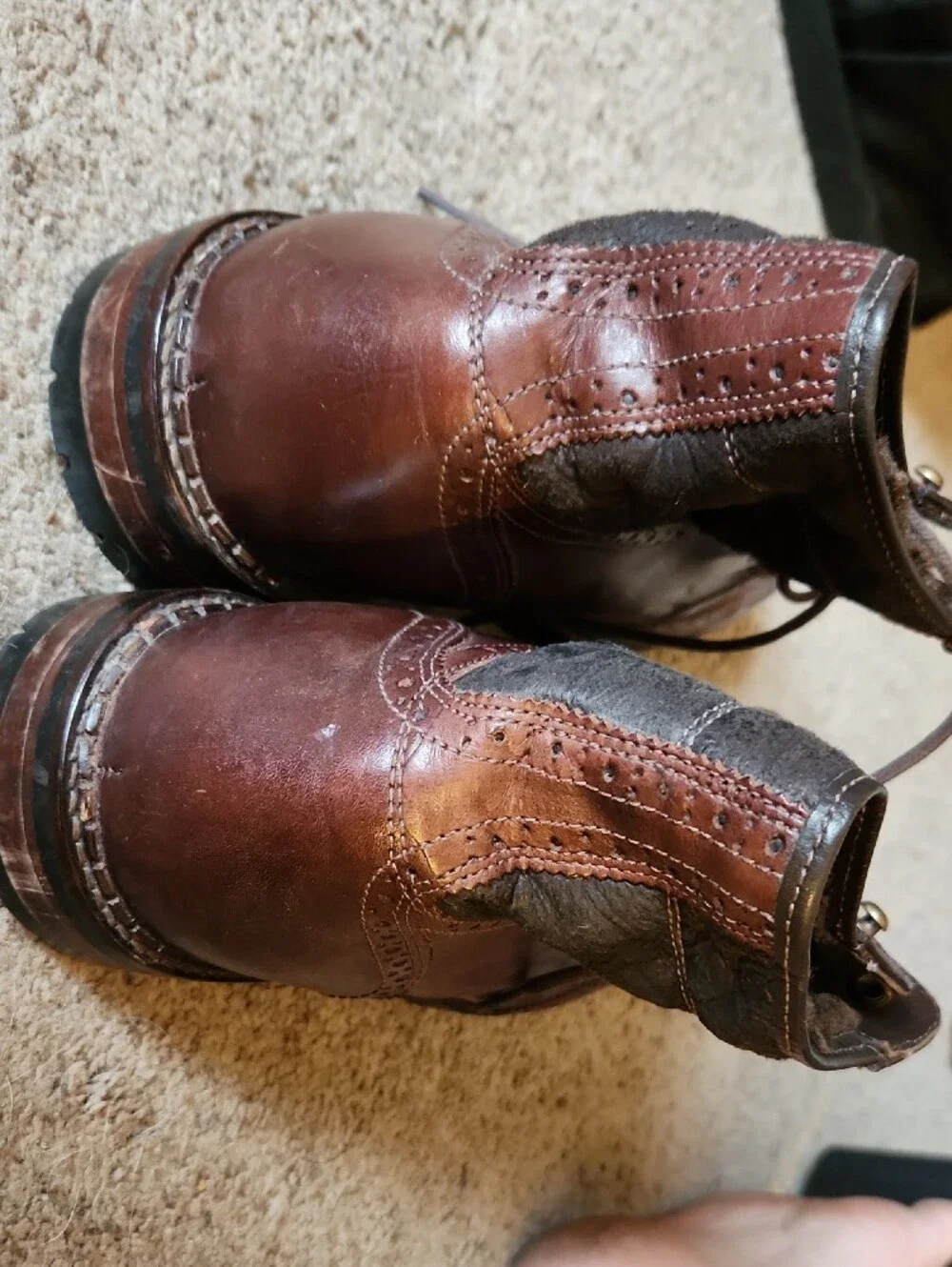Johnston  & Murphy Men's Wingtip Shearling Lined Leather Boots Sz 12 M
